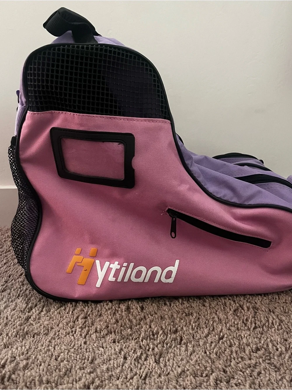 Pink & Purple Triple Skate Bag - Youth Storage Carrier
